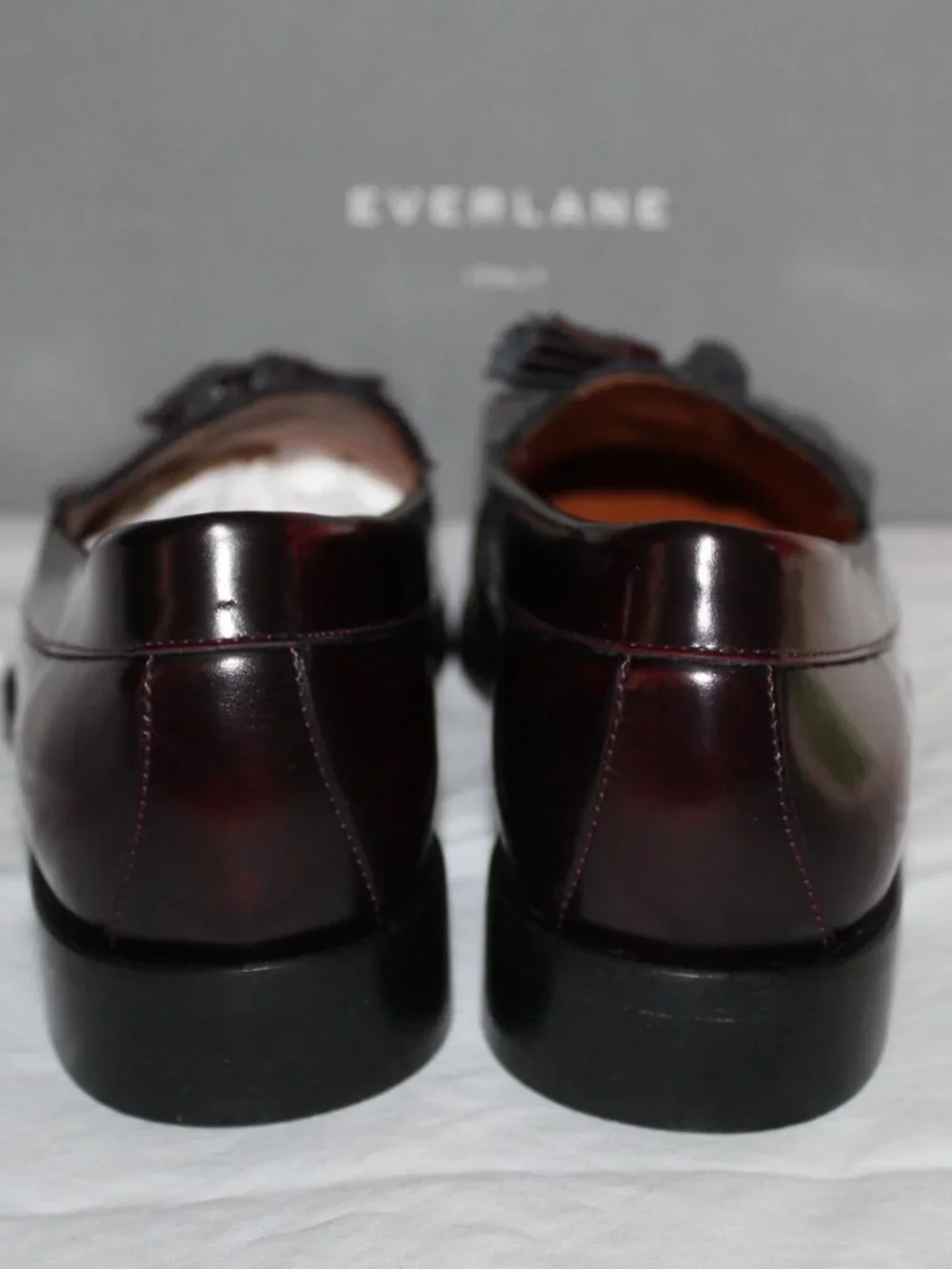 NWB Everlane Cordovan Tassel Fringe Loafers Flats Slip Ons Leather 9.5 - Picture 3 of 8